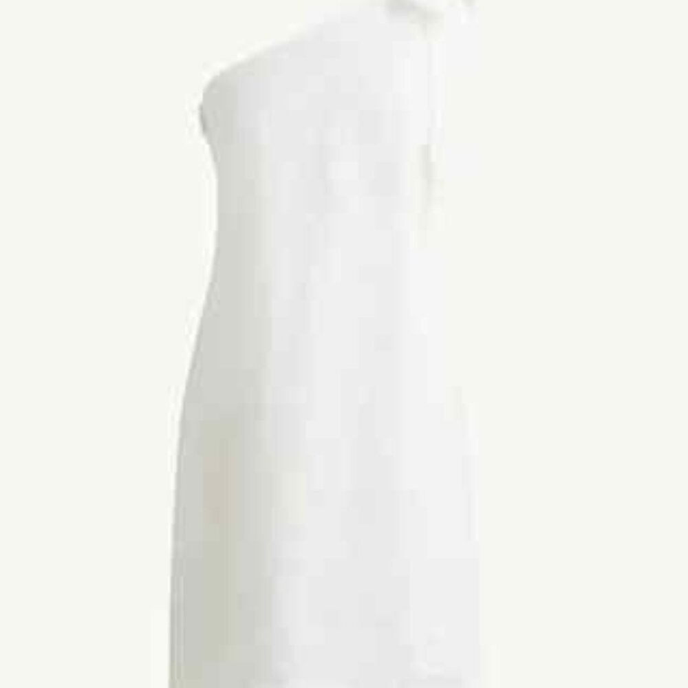 Jcrew White Linen One Shoulder Shift Dress